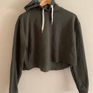 Olive green cropped sweatshirt